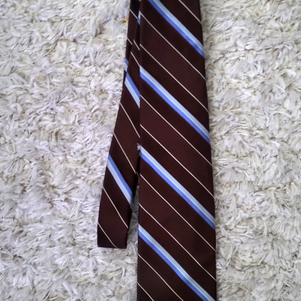 Valentino striped tie Blue Brown